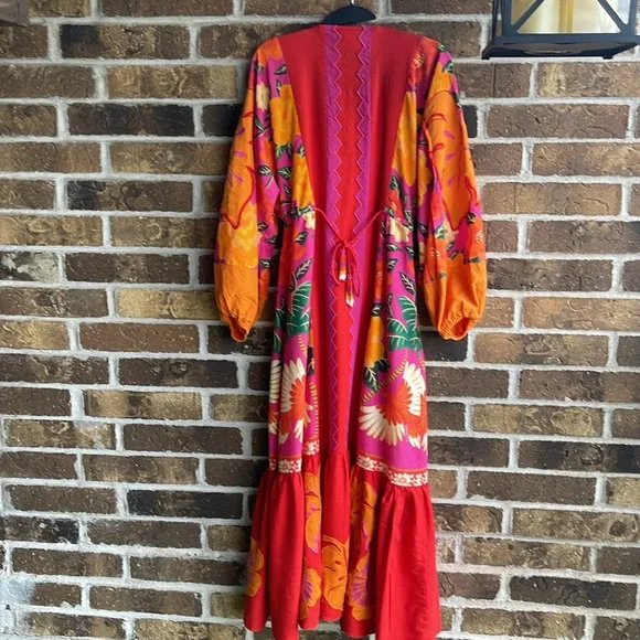 FARM farm rio patchwork embroidered dress Vibrant Floral Maxi Dress - Picture 7 of 14